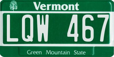 VT license plate LQW467