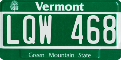 VT license plate LQW468