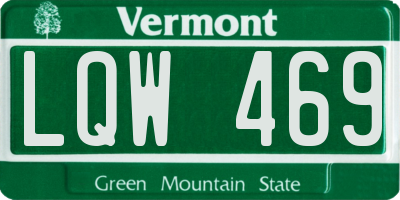 VT license plate LQW469