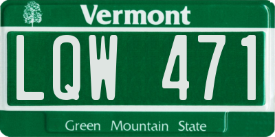 VT license plate LQW471