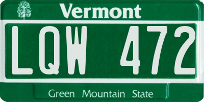 VT license plate LQW472