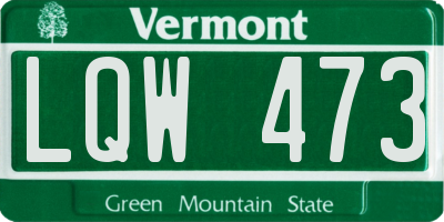 VT license plate LQW473
