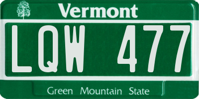 VT license plate LQW477