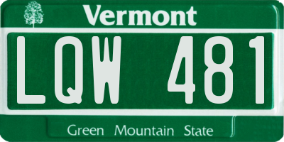 VT license plate LQW481