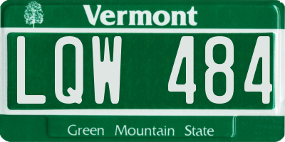 VT license plate LQW484