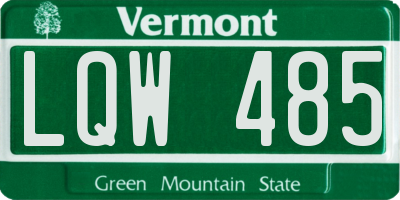 VT license plate LQW485