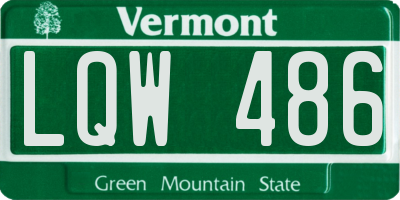 VT license plate LQW486