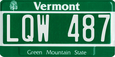 VT license plate LQW487