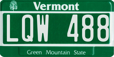 VT license plate LQW488