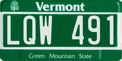 VT license plate LQW491