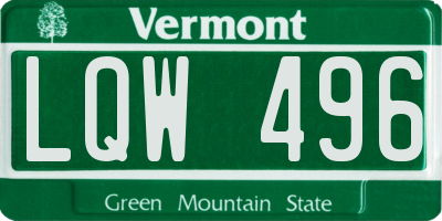 VT license plate LQW496