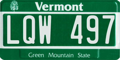 VT license plate LQW497