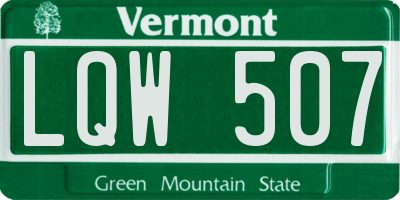 VT license plate LQW507