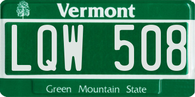 VT license plate LQW508