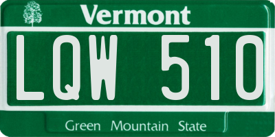 VT license plate LQW510