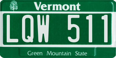 VT license plate LQW511