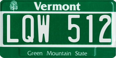 VT license plate LQW512