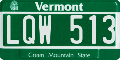 VT license plate LQW513