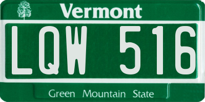 VT license plate LQW516