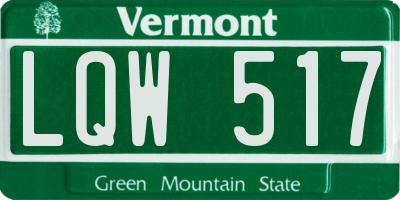 VT license plate LQW517