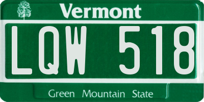 VT license plate LQW518