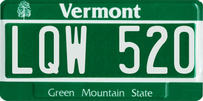 VT license plate LQW520
