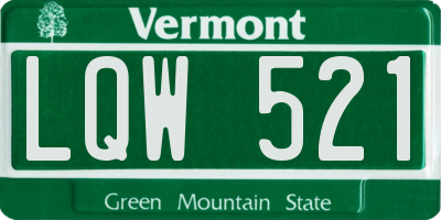 VT license plate LQW521