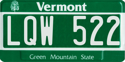 VT license plate LQW522