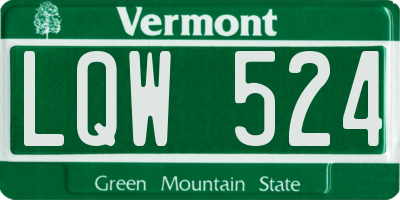 VT license plate LQW524