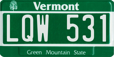 VT license plate LQW531