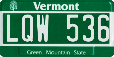 VT license plate LQW536