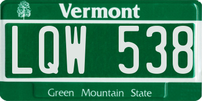 VT license plate LQW538