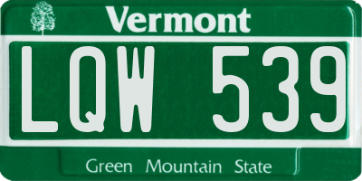 VT license plate LQW539