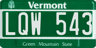 VT license plate LQW543