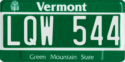 VT license plate LQW544