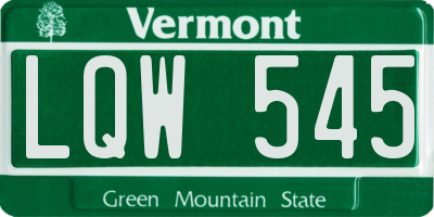 VT license plate LQW545