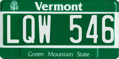 VT license plate LQW546