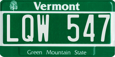 VT license plate LQW547