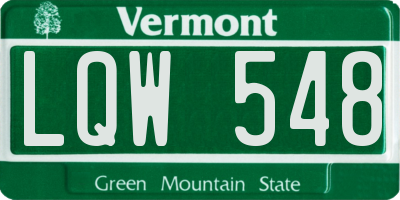 VT license plate LQW548