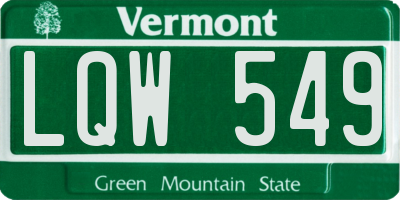 VT license plate LQW549
