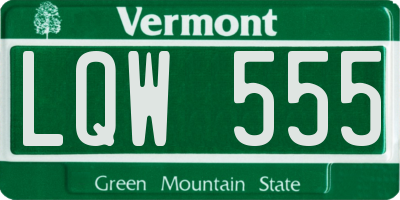 VT license plate LQW555