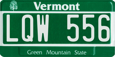 VT license plate LQW556
