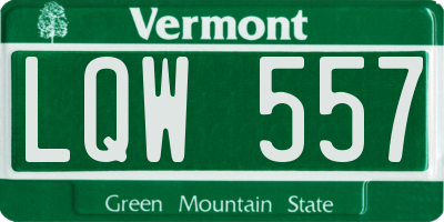 VT license plate LQW557