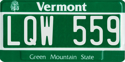 VT license plate LQW559