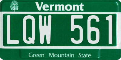 VT license plate LQW561