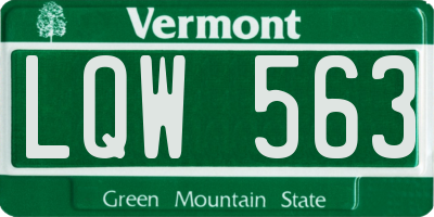 VT license plate LQW563