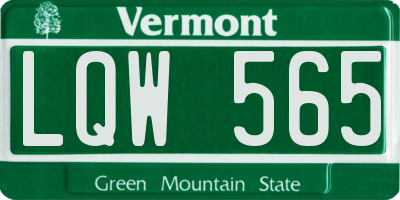 VT license plate LQW565