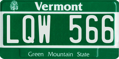 VT license plate LQW566