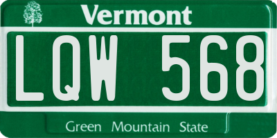 VT license plate LQW568
