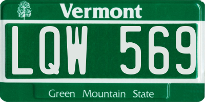 VT license plate LQW569